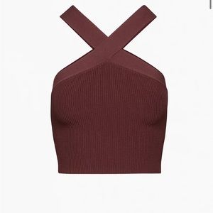 Babaton Sculpt Knit Criss Cross Cropped Tank